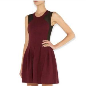 MAJE Claret Disquette Stretch Fit and Flare Dress - Size 2